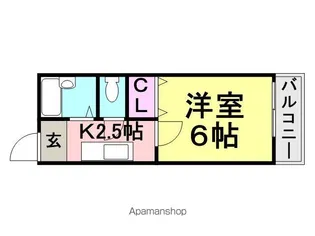 ヴィラ汐町【A208号室】の間取り