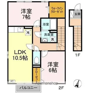 ボヌール・SN A棟【2階】の間取り