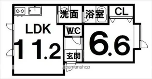 ハスコート豊頃Ⅰ【101号室】の間取り
