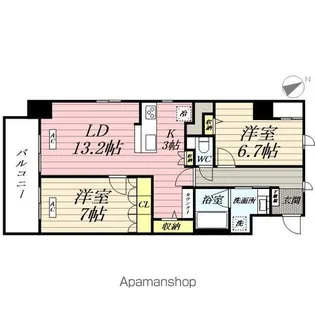 コートデルトゥール昭島【4階】の間取り