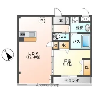 SIMA笹丘(シマササオカ)【202号室】の間取り