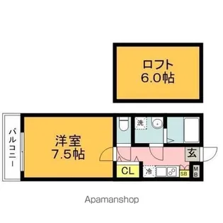 ラルーチェ九工大前【2階】の間取り