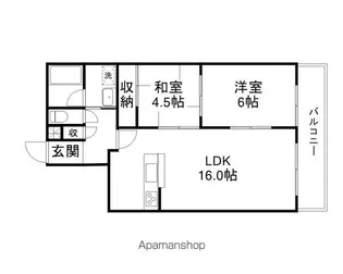 2LDKの間取り画像