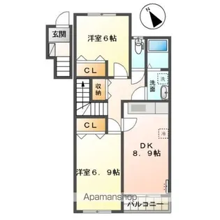 マリンハイムⅠ【2階】の間取り