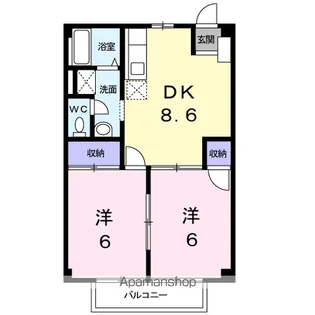 エンゼルハイツ中砂【2階】の間取り