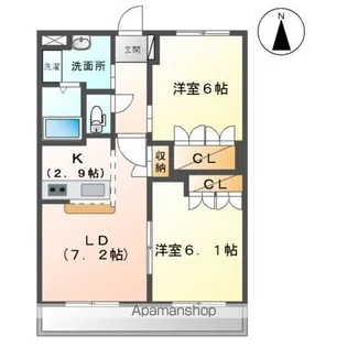 ローズガーデンK【1階】の間取り