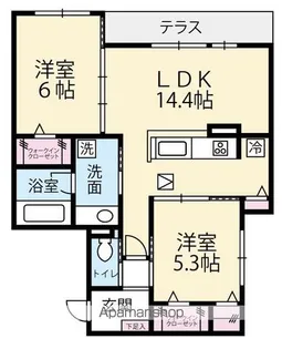 GRADIENCE B【102号室】の間取り