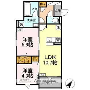 セレスティア東尾久II【3階】の間取り
