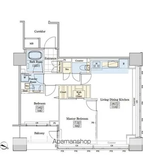 レジディアタワー上池袋(タワー棟)【13階】の間取り