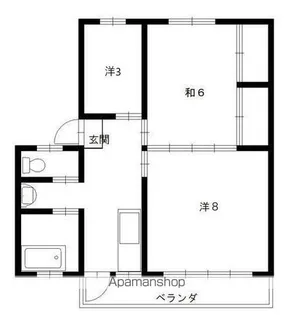 ハウスジョンソン【6号室】の間取り