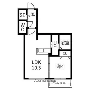 仮)宮の森2ー2MS【3階】の間取り