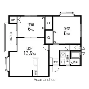 コーポ・プラースA【202号室】の間取り