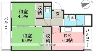 2DKの間取り画像