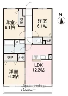 ブレイン香川町【1階】の間取り
