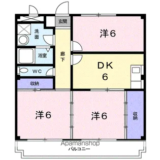 サンハイム亀の井【3階】の間取り