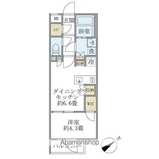 コンポジット早稲田鶴巻町【4階】の間取り