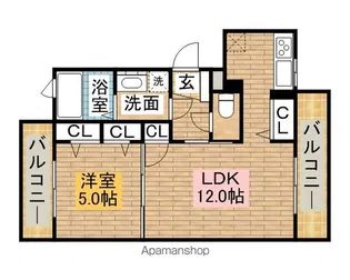 シャーメゾンアグレアーブル【2階】の間取り