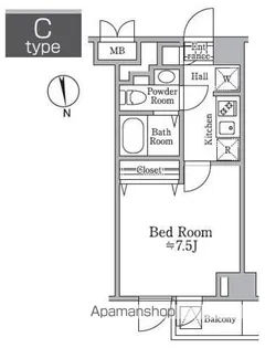 レジディア西小山【3階】の間取り