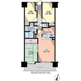 ローヤルシティ白岡【1106号室】の間取り