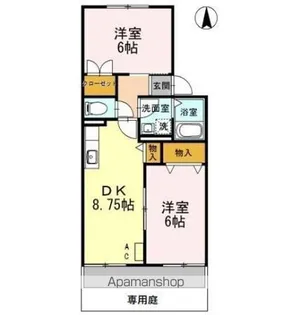 ハイカムール青山【1階】の間取り