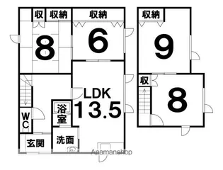 北海道釧路市愛国東2丁目【一戸建】の間取り