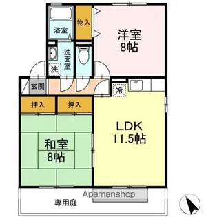 セジュールフレアA棟【1階】の間取り