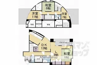 グランフォルム京都御所南【801号室】の間取り