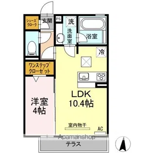 ハーベスト横井【1階】の間取り
