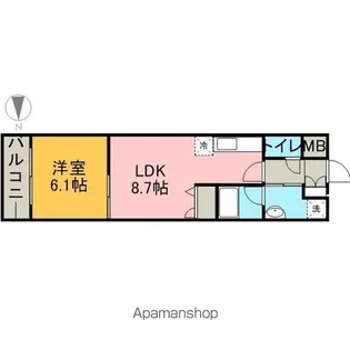 BPRレジデンス金山【6階】の間取り