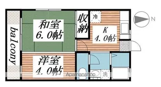 サニーハイツ園生【2階】の間取り