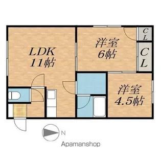 レーベン158【2階】の間取り