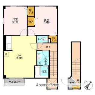 ウィステリア Ⅲ【2階】の間取り