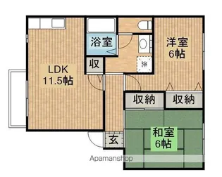 T−スクエアA・B【A202号室】の間取り