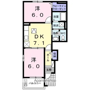 サン プレーヌB【1階】の間取り