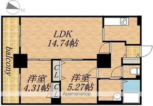 パシフィックタワー札幌【10階】の間取り