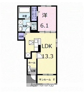 パレス ハンド Ⅱ【1階】の間取り
