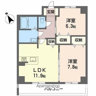 ヴィラシーンABE【5階】の間取り