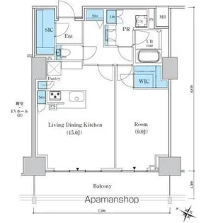 ロイヤルパークスER万代【13階】の間取り