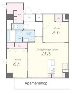 エルデ国立【6階】の間取り