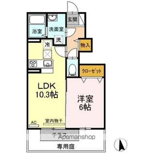 サンロード仏生山【C102号室】の間取り