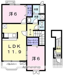 ウイステリア【2階】の間取り