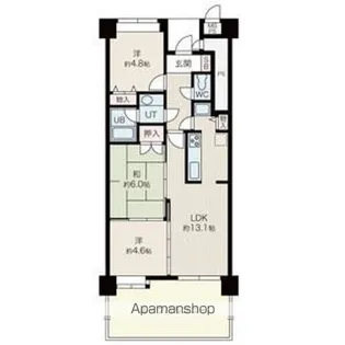 ダイアパレス三之丸【4階】の間取り