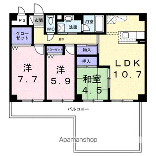 プラザ初雪Aー1【1階】の間取り