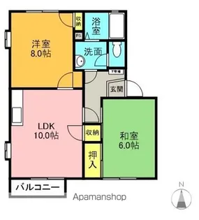 ヴィラひたちなか A棟【102号室】の間取り