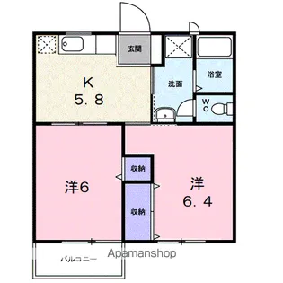 エルディムOTUNA B【1階】の間取り