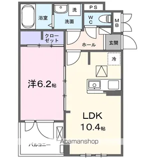 仮称小室町アパート【1階】の間取り