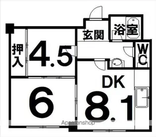 第一東南ハイツ【2階】の間取り
