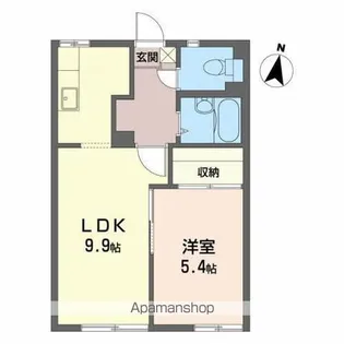 アパートメントハウス・アイリス【D103号室】の間取り
