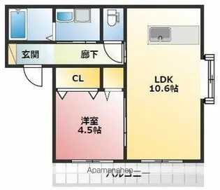 カーサ木村【1階】の間取り