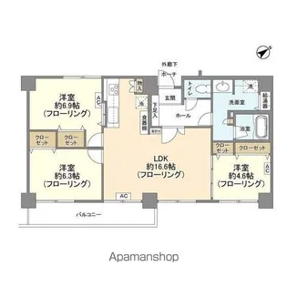 藤沢駅前ハイム【6階】の間取り
